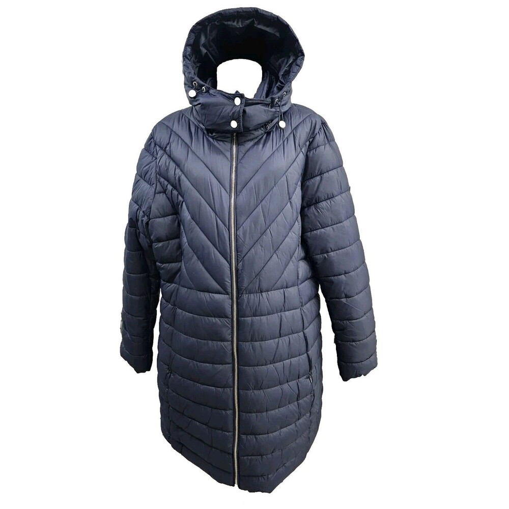 Joules Women's 16 Elodie Long Marine Navy‎ Blue Padded Quilted Puffer Coat NEW